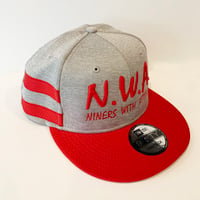 Image 2 of N.W.A. & New Era Grey Polyester Snapback w/ Red Bill w/ Red Stitching