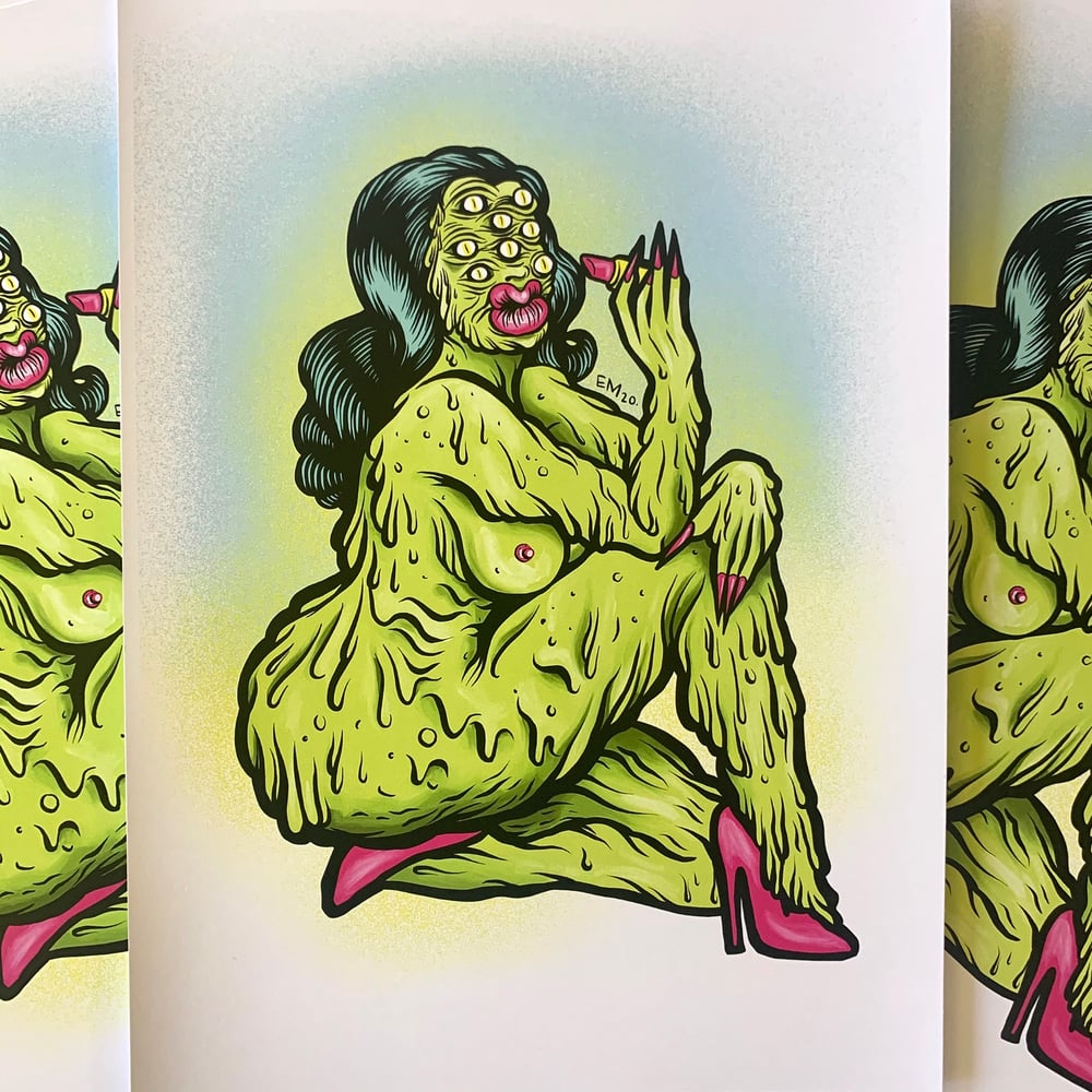 Green Monster Babe Emetic Art Print