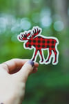 Plaid Moose Sticker