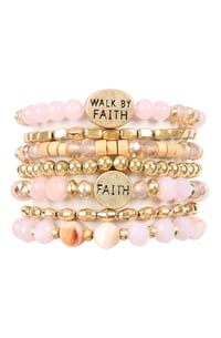 Image 1 of Walk By Faith Beaded Bracelets 