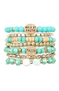 Image 5 of Walk By Faith Beaded Bracelets 