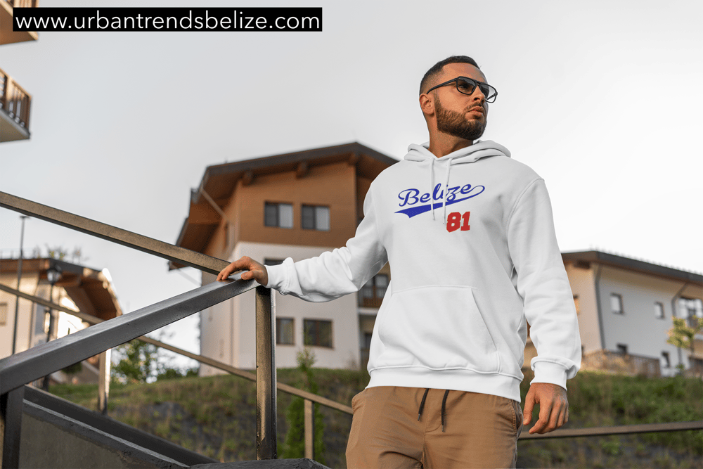 Image of BELIZE WHITE W/ROYAL BLUE AND RED