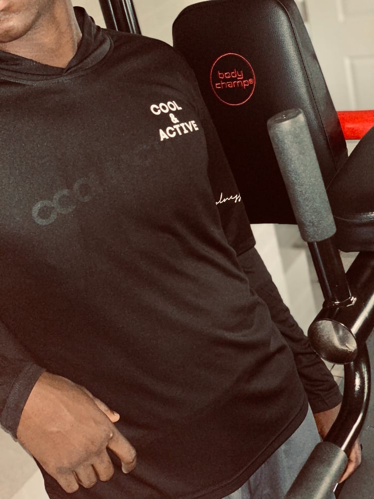 Image of COOL & ACTIVE Hooded Pullover - Black