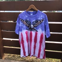 (XL) vintage usa tie dye bald eagle tee