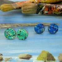Image of 'Action paint' earrings