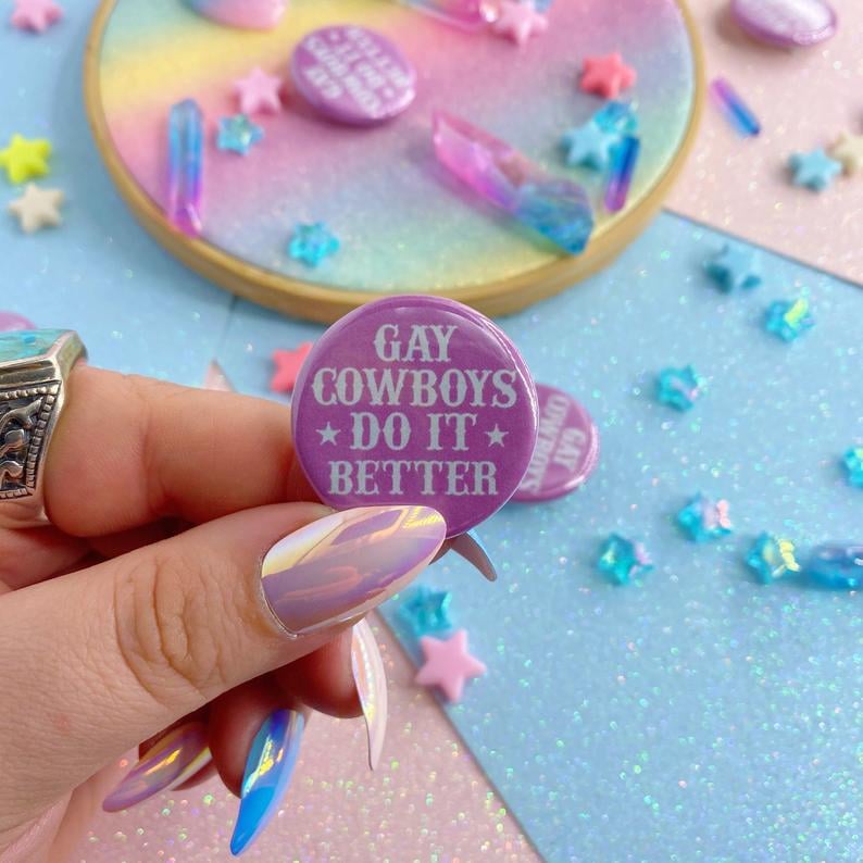 Image of Gay Cowboys Do It Better Button Badge