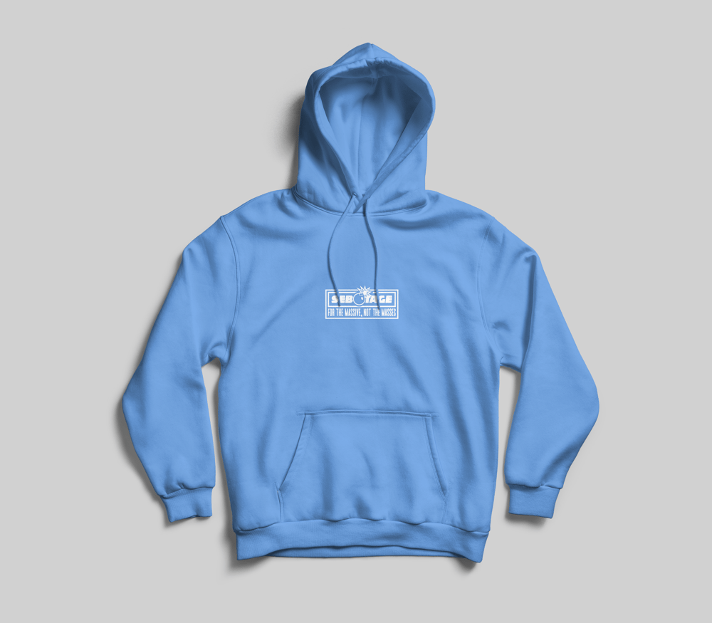 Image of "FOR THE MASSIVE" Midweight Hoodie - Pastel Blue