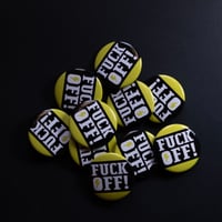 Image 1 of 38mm Fuck Off button