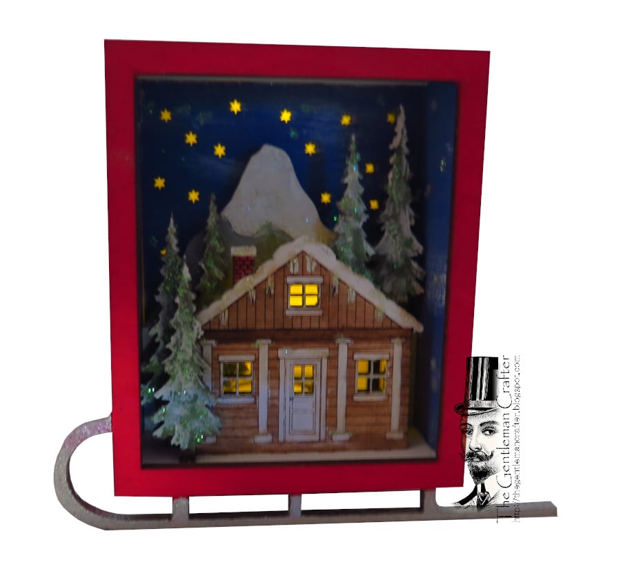 Image of The Lighted Winter Cabin Scene- Kit