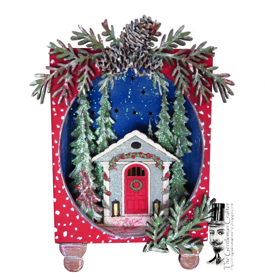 Image of Lighted Christmas Cabin in the Woods- Kit