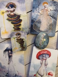 Image 1 of Set of 9 mushroom faes & 3 stickers 