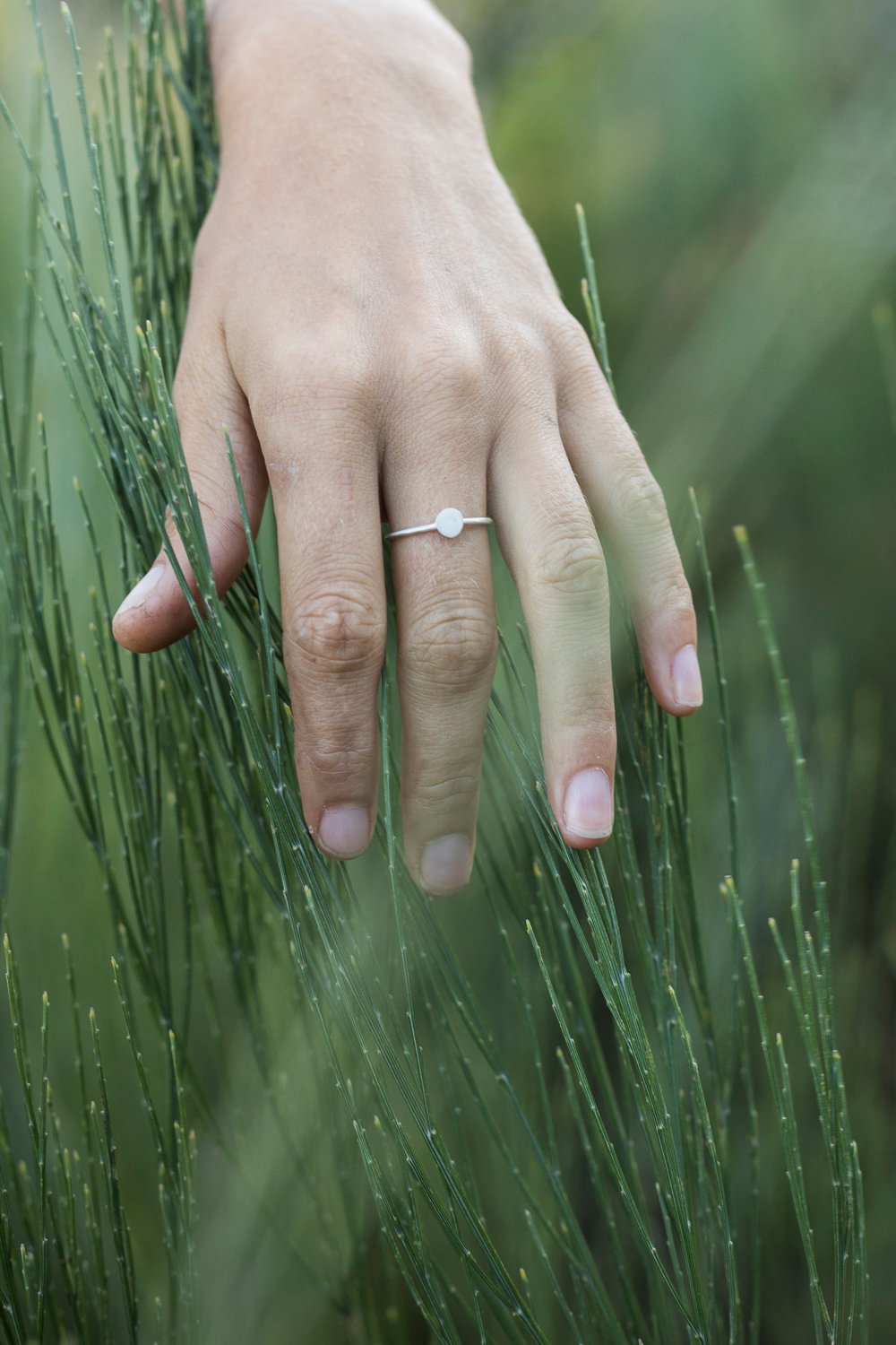 Image of Full Moon Silver Disc Ring