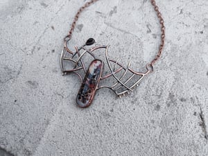 Jasper, copper and german silver necklace 