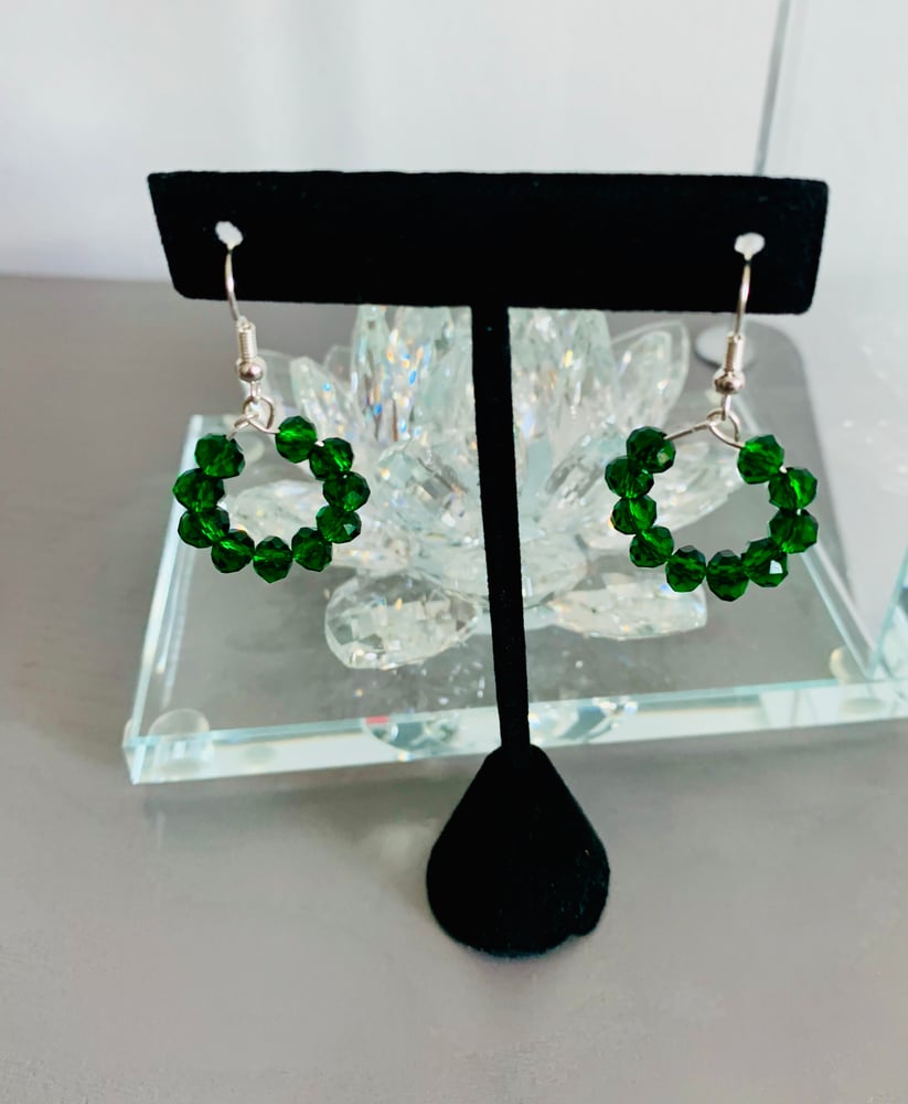 Image of Emerald green hoops 