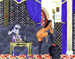 Image of 'The High Priestess' Woven Blanket PREORDER