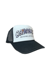 BLUE STRIPED TRUCKER HAT