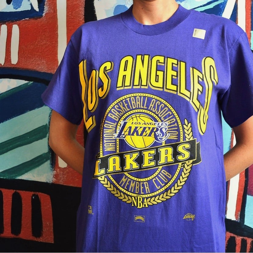 Vintage 1990's Los Angeles Lakers Nutmeg Mills T-Shirt Sz.L (Youth) / Sole  Food SF