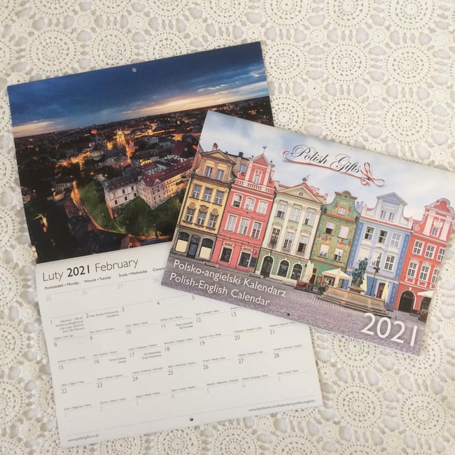 Polsko Angielski Kalendarz 2021 Polish English Calendar Polish Gifts angielski kalendarz 2021