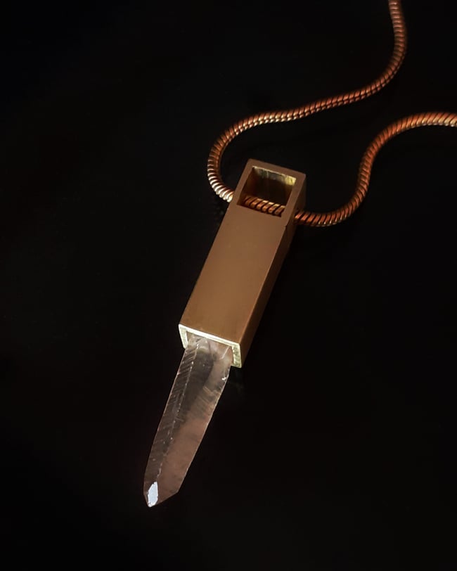 GOLDEN RAY #3 necklace // Lemurian Golden Healer Quartz crystal