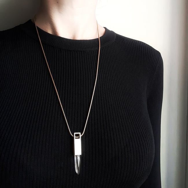 GOLDEN RAY #3 necklace // Lemurian Golden Healer Quartz crystal