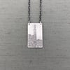 Rectangular Sterling Silver Purdue Bell Tower Necklace