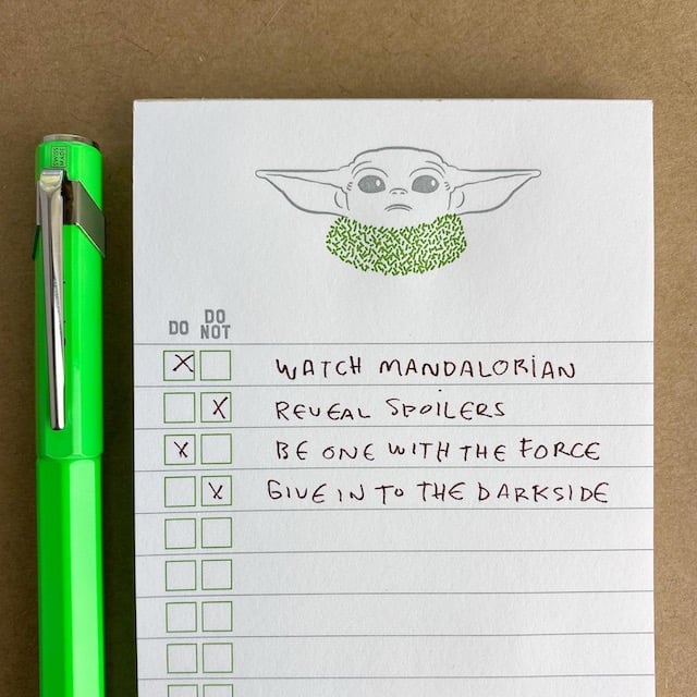 "Do or Do Not" Baby Yoda Mandalorian Notepad