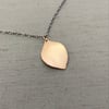 14k Gold Hydrangea Petal Pendant with Oxidized Sterling Chain