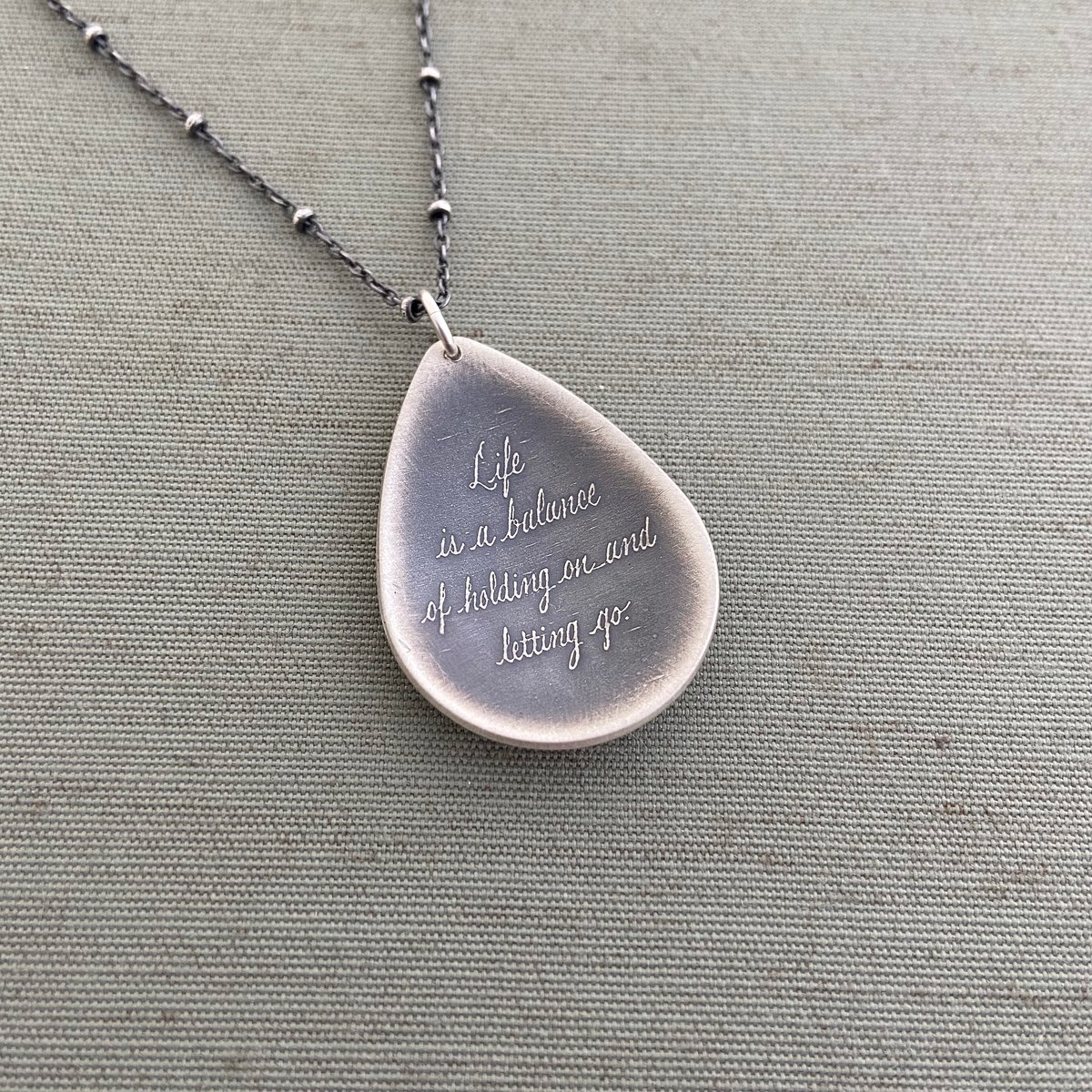 Sterling Silver Balance Necklace - Inspirational Rumi Quote | Lisa ...