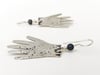 HANDS Sterling Silver Earrings with Lapis