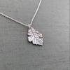 Brushed Sterling Silver Bur Oak Leaf Necklace