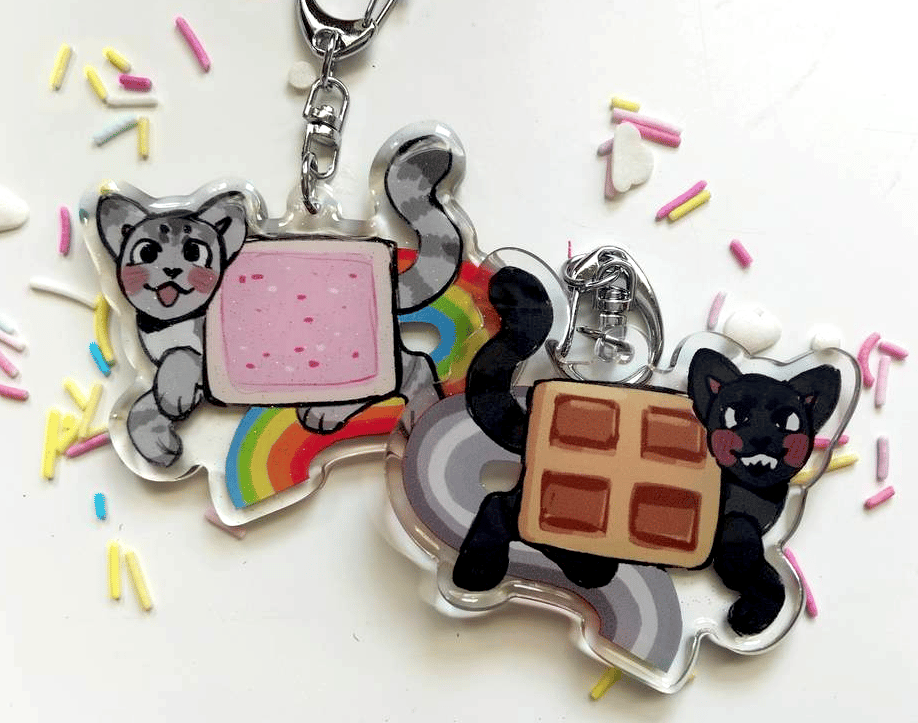 nyan cat keychain