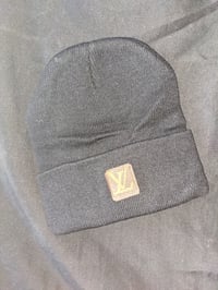 Black Louis Vuitton Custom Beanie