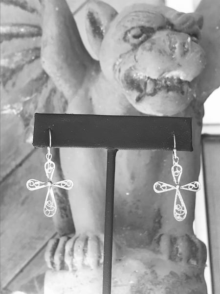 Image of Filigree Cross Earrings