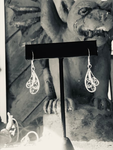 Image of Small Filigree Fan Earrings