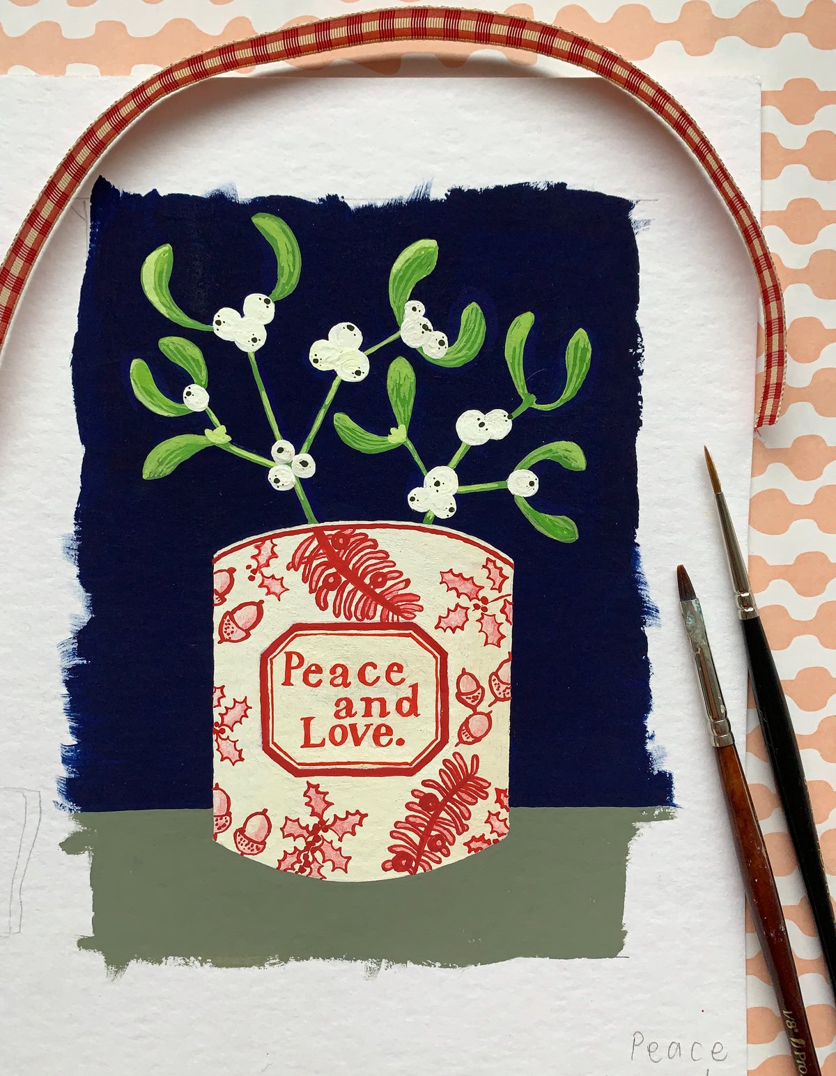 Mistletoe in Peace Cup Print & Card