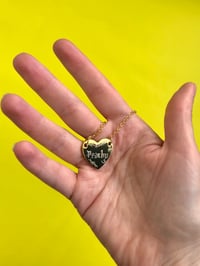 Image 1 of OLD ENGLISH HAND ENGRAVED  ‘PEACHY’ GOLD HEART 
