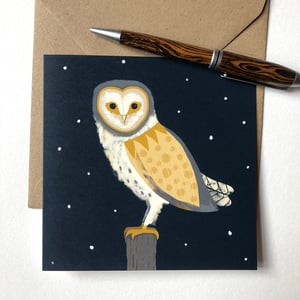 Seasonal Card - Winter Barn Owl 