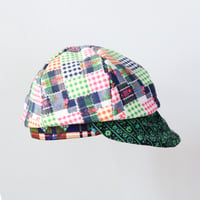 Image 1 of plaid happy fun courtneycourtney child children's kids vintage fabric six panel newsie newsboy