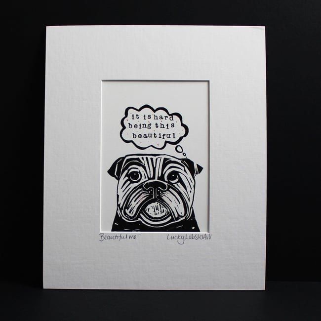 Lino Cut Dog Print 