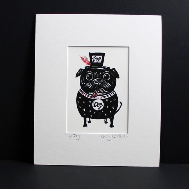 Lino Cut Dog Print 