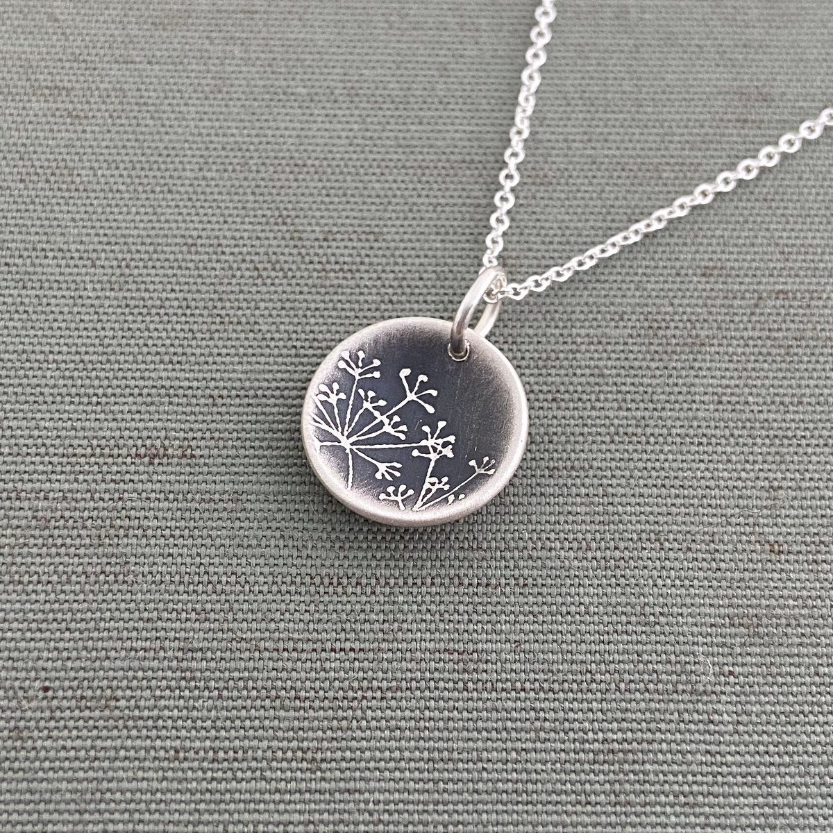 Tiny Cupped Queen Anne's Lace Necklace | Lisa Hopkins Design