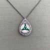 Sterling Silver Trillium Teardrop Necklace