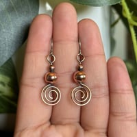 Image 1 of Copper Bead & Swirl Earrings 🤎 *MADE TO ORDER*