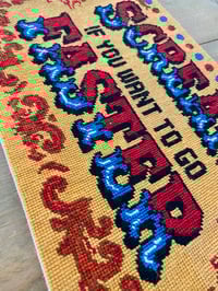 Image 4 of Scream if you want to go faster needlepoint kit 