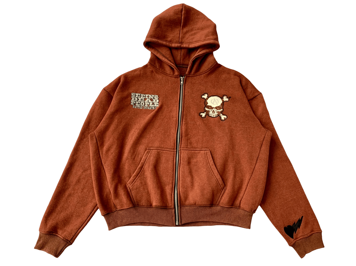 cheap brown zip up hoodie