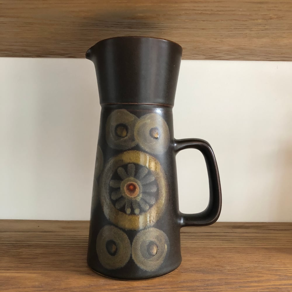 Image of DENBY ARABESQUE TALL JUG - RETRO POTTERY