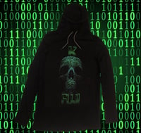 Image 1 of Binary Skull Hooded Tee