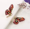 Multi  Rhinestone Butterfly Stud Earrings