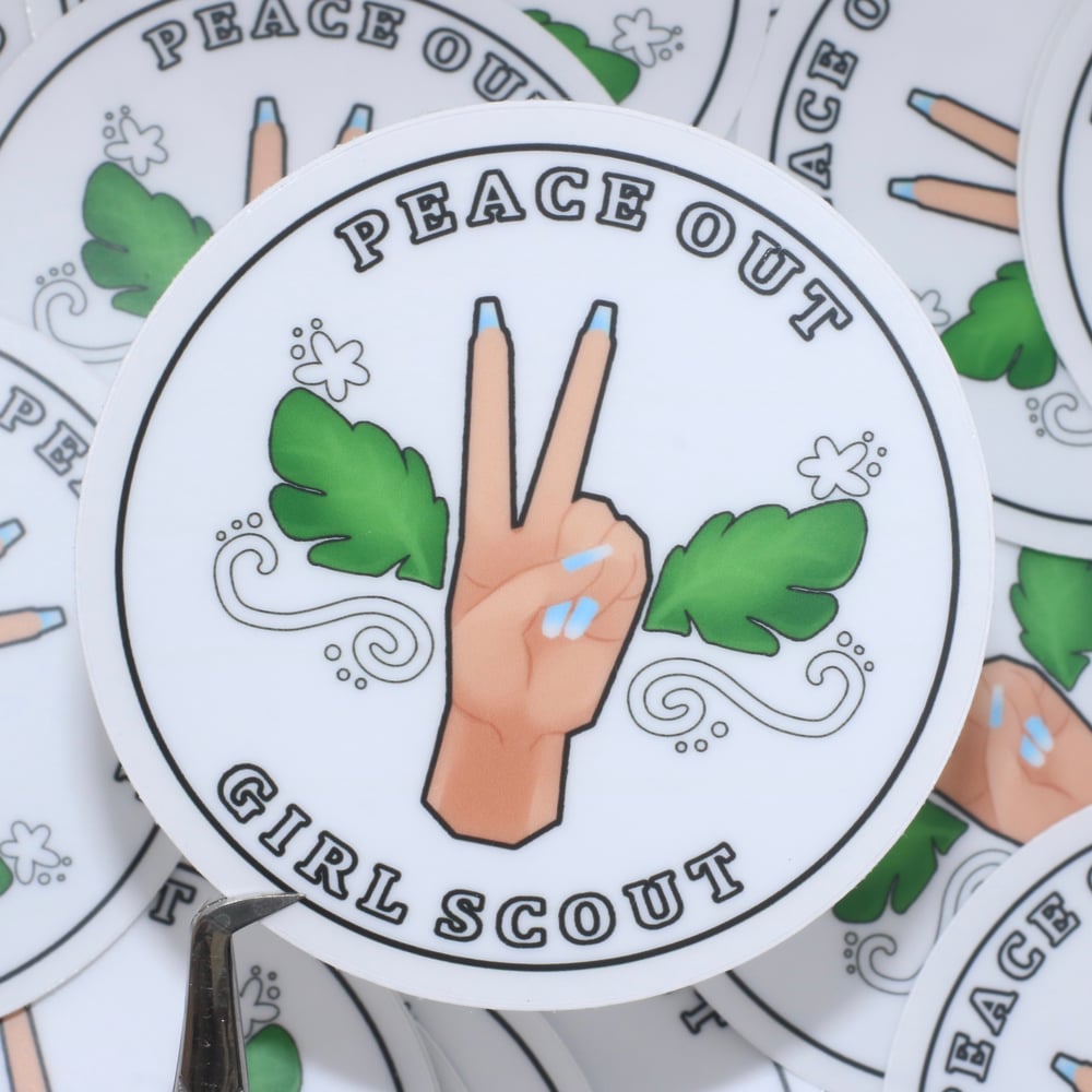 Image of Peace Out Girl Scout Sticker