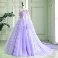 Image 2 of Charming Lavender Tulle Off Shoulder with Flower Formal Gown, Sweet 16 Dress